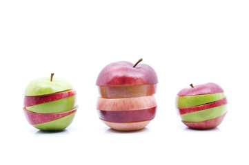 Soft Focus Of Multiple Type Of Apples Over White Background