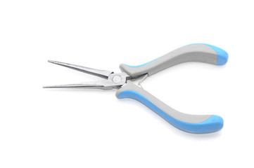 Long Nose Pliers Over White Background 