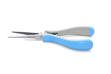 Long Nose Pliers Over White Background 