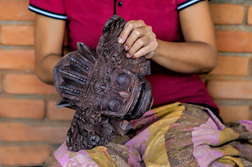 sculptor of mask in Bali
