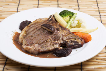 grilled t-bone steak