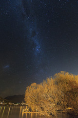 Fototapeta na wymiar miky way above Lake Wakatipu