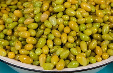 Pickled grapes sold in the market.