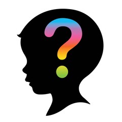 kid, boy head silhouette