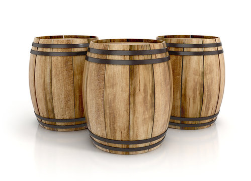 wine barrels. 3d illustration