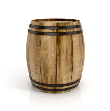 wine barrel on white background. 3d illustration