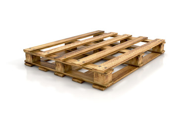 Wooden Pallet Isolated on White Background