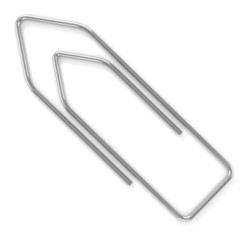 Obraz premium paper clip isolated on white. 3d illustration
