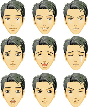 Facial expression of man (Asian Descent)