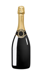 Sparkling black wine bottle