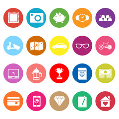 Fototapeta premium The useful collection flat icons on white background