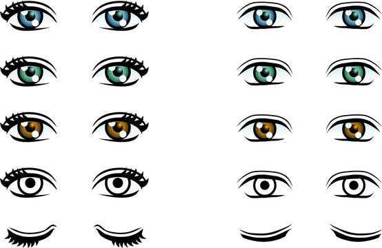 Vector Man and Woman eyes in different color