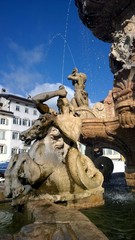 Fountain with horses