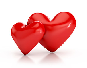 Fototapeta premium hearts isolated on white