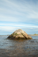 Stone in sea.