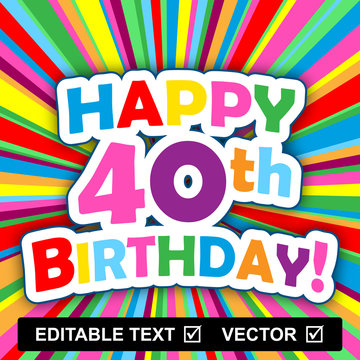 "HAPPY BIRTHDAY" Card (editable text vector insert your own)