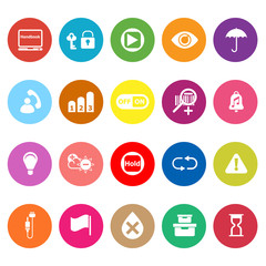 Home use machine sign flat icons on white background