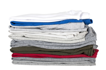 children's T-shirts stacked in a pile