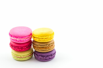 Sweet and colourful french macaroons or macaron.