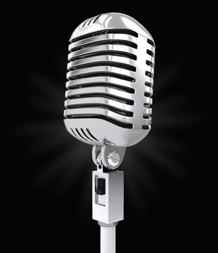 Retro microphone. isolated on white.