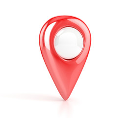 red Map pointer. 3d illustration