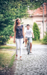 unexpected acquaintance of young people on the street