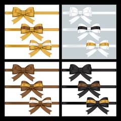 colorful gift bows with ribbons