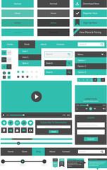 Flat design web ui element set