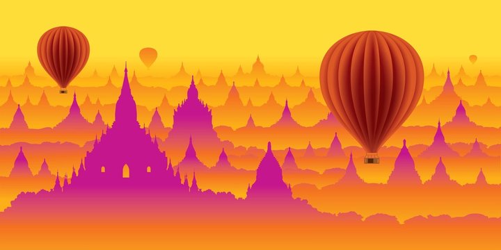 myanmar,panorama,balloon,exclusive