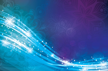 Magic Christmas background in blue colours