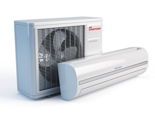 Air conditioner on white background