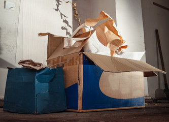 Boxes on the floor