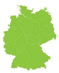 Bundesländer in hellgrün