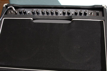 Black guitar amplifier