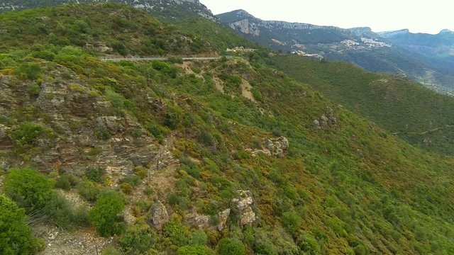flying over macchia landscape in sardinia