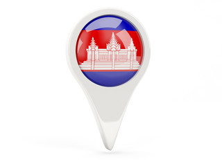 Round flag icon of cambodia