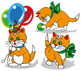 ginger kitten with a bow