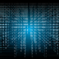 Abstract tech binary blue background