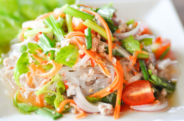 salad or spicy salad , glass noodle salad or vermicelli salad