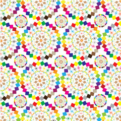 The ornaments of colored patterned circles