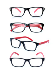 Collection of eye glasses isolated