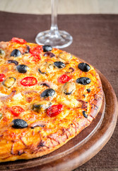 Pizza with seafood