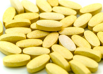 Vitamin tablets  macro isolated