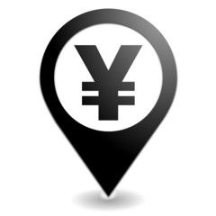 yen devise sur symbole localisation noir