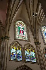Fototapeta na wymiar Stain glass windows of the Guayaquil Cathedral