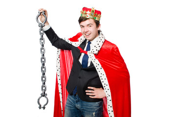 Concept of king businessman with crown