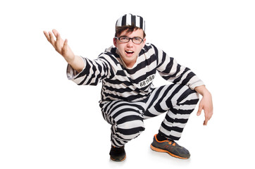 Funny prison inmate in concept
