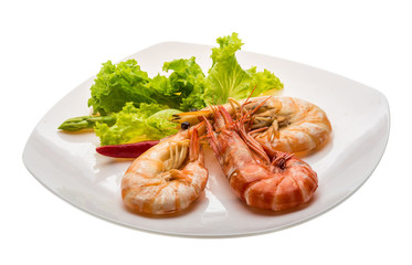 Boiled king prawns