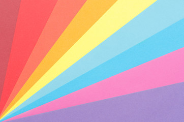 colorful construction paper arranged as diagonal rays