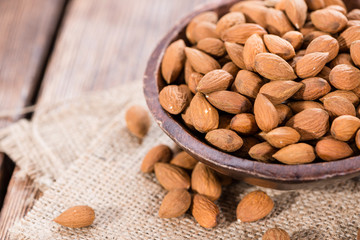 Portion of dried Almonds